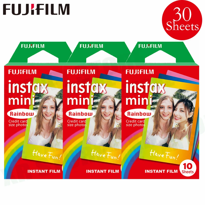 Подлинная Fujifilm Instax Mini 8 9 фильм "Радуга Fuji мгновенный Фотобумага 30 листов для 70 7 s 50 s 50i 90 25 поделиться SP-1 ломо камеры