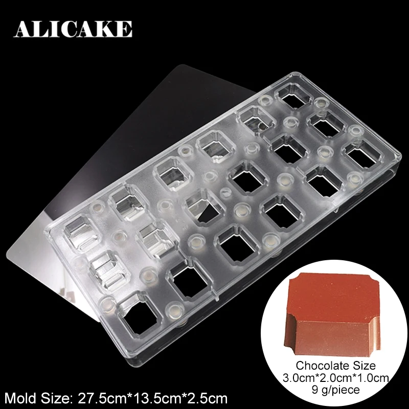

3D Chocolate Transfer Mold Magnet Stainless Steel Mirror Baking Pastry Tools for Baker Creative Dessert DIY Polycarbonate Mould