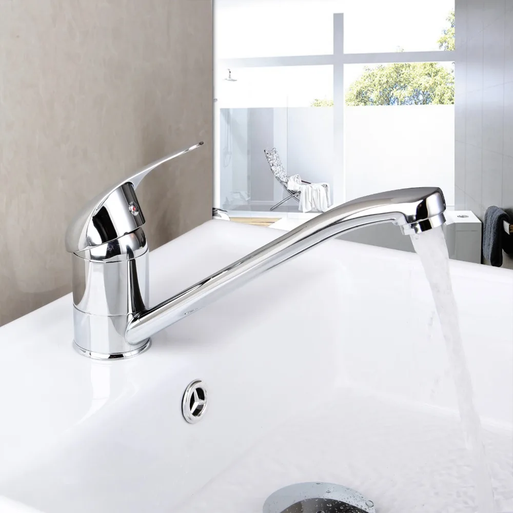Contemporary Superior Quality Chrome Polished Deck Mounted Single Handle Pull Down Hot Cold Water Cute Kitchen