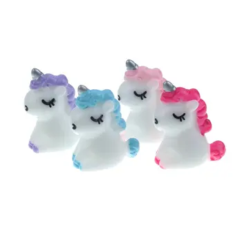 

20Pcs 19x34mm Resin Unicorn Decoration Crafts Flatback Cabochon Figurines & Miniatures For Home Decoration Accessories modern