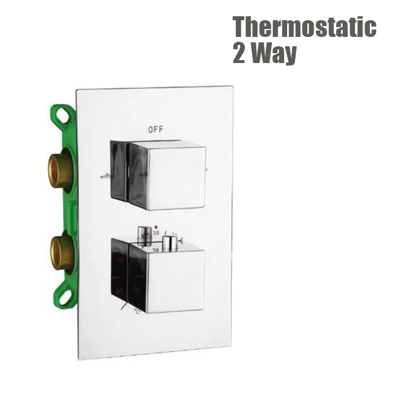Встроенный в коробку термостатик кран клапан тройной кран картридж клапан 2 способ смеситель для душа клапан для душевой панели - Цвет: Thermostatics 2 Way