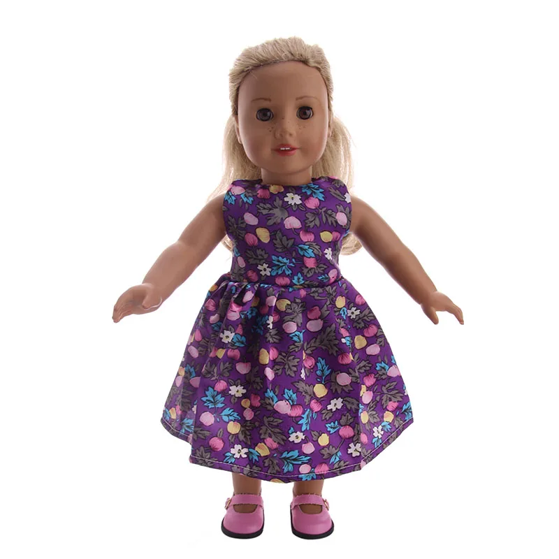 Одежда для кукол, 15 видов стилей платье с галстуком-бабочкой, 18 дюймов, американская кукла и 43 см, одежда для новорожденных, аксессуары, игрушка для поколения - Цвет: n1498