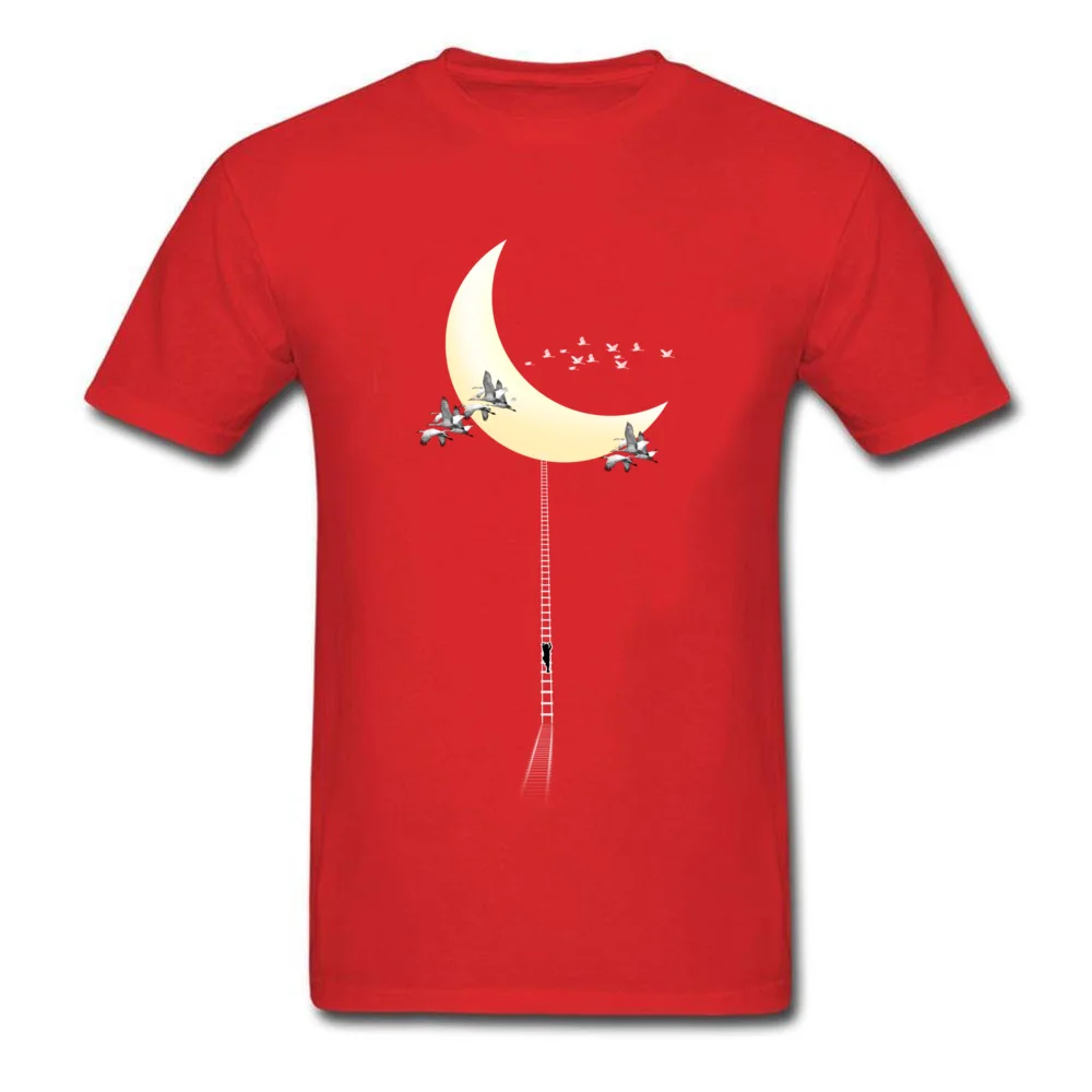 Crane Migration Normal April FOOL DAY Pure Cotton Crewneck Men's Tops Tees T-shirts Fashionable Short Sleeve Top T-shirts Crane Migration red