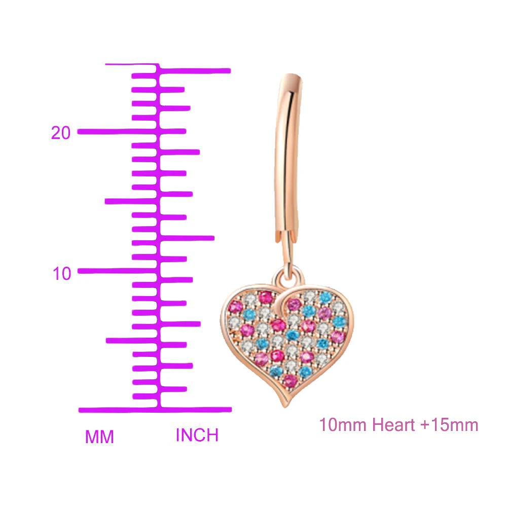 Свисающие серьги сердце любовь ребенок серьги серебряный и золотой гравий подарок на день рождения для Женщины Девушки