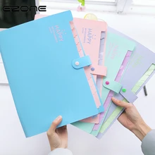 EZONE 12 Сетка Сумка для документов милый карамельный цвет A4 папка для файлов расширяющийся кошелек Портативная бумага для органайзера держатель школьные офисные принадлежности