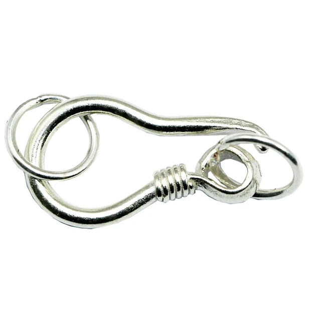 Beadsnice 925 Sterling Silver Chain Clasp Hook And Eye Clasp for