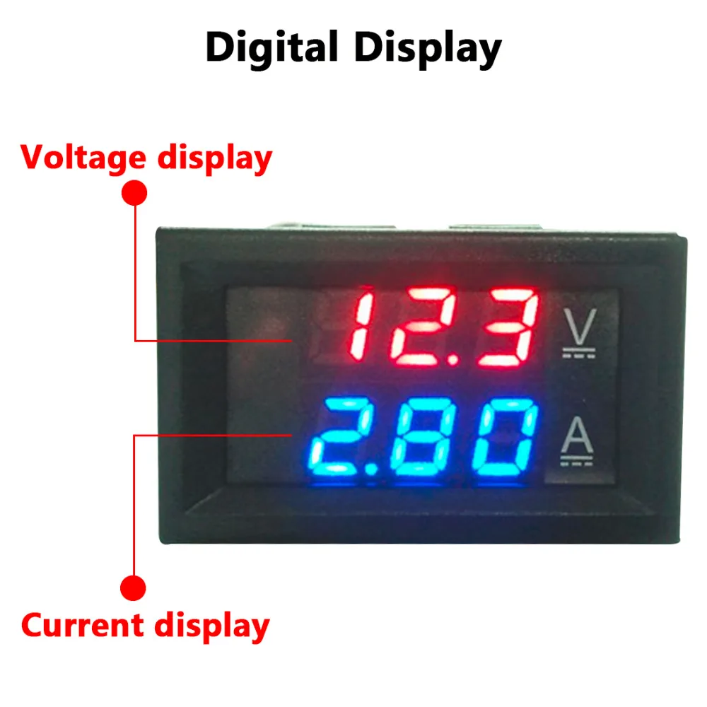 Multimetro цифровой 1 шт. DC 100 в 10 А панель 0,2" синий красный двойной светодиодный дисплей Мини цифровой вольтметр амперметр ампер вольт тестер напряжения