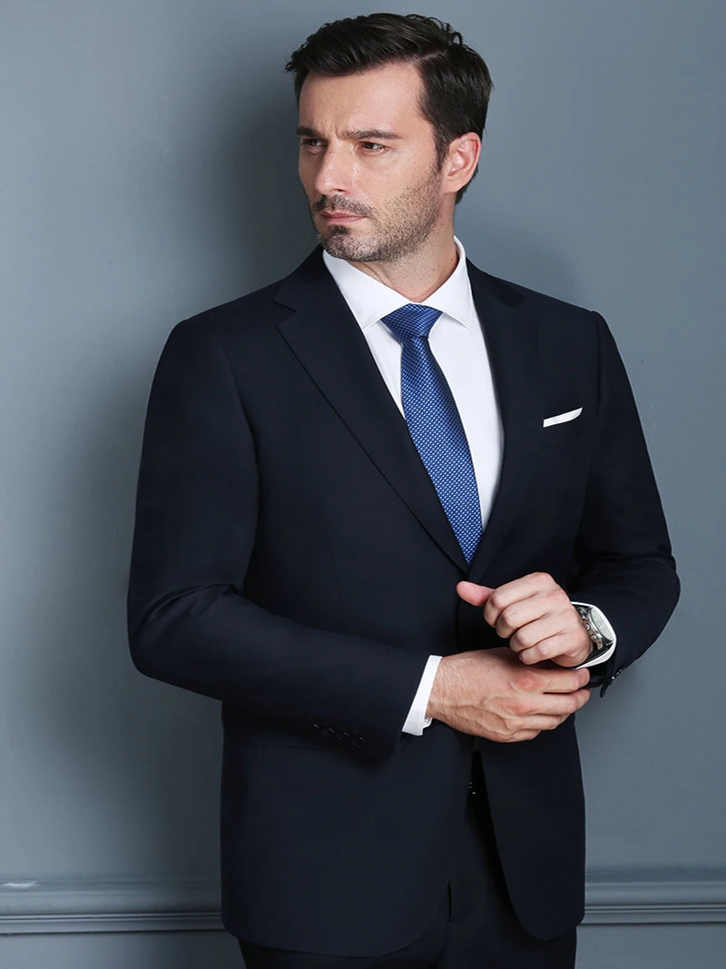 Elegant Black Custom Made Busines Suit Slim Fit for Men Groom Tuxedos Wedding Suit 2 Pieces (Jacket+Pants) Notch Lapel 2018 New