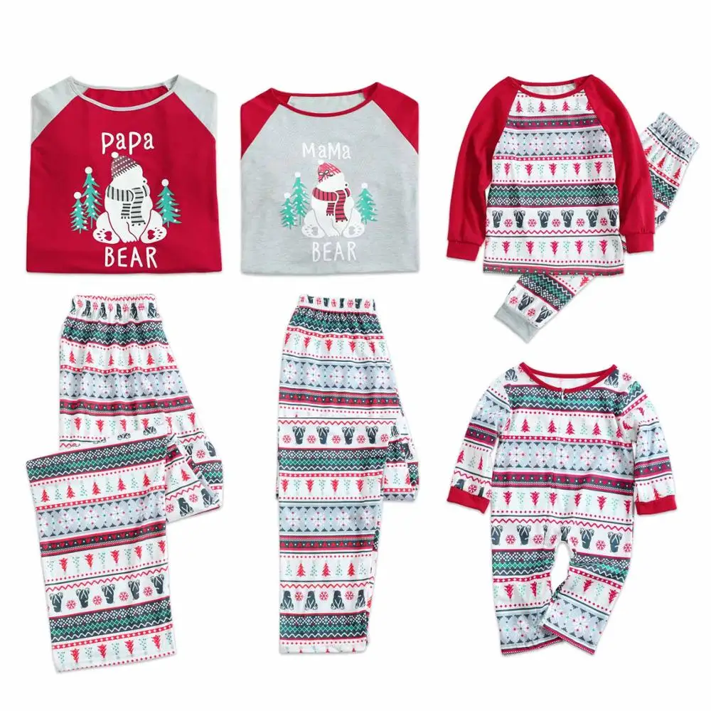

PatPat Autumn Winter Parent-child Casual Cotton Christmas Snowman Tree Pattern Family Matching Pajamas Set Father and Mother