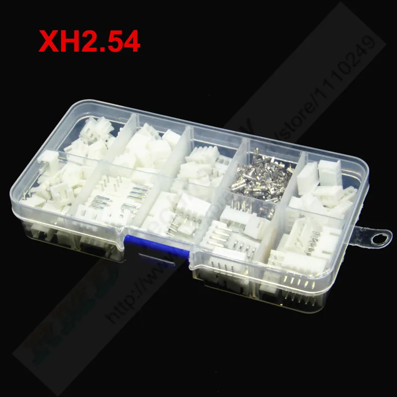 

60sets XH2.54 Kit in box 2 3 4 5 pin 2.54 mm Pitch Housing + Terminal + Pin Header Right angle Connector Wire Connectors Adaptor