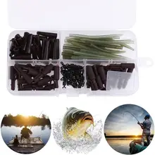120pcs/set Anti Tangle Sleeves Tail Rubbers Security Lead Clips Fast Change Swivels Set with Field Carp Fishing Equipment Deal with