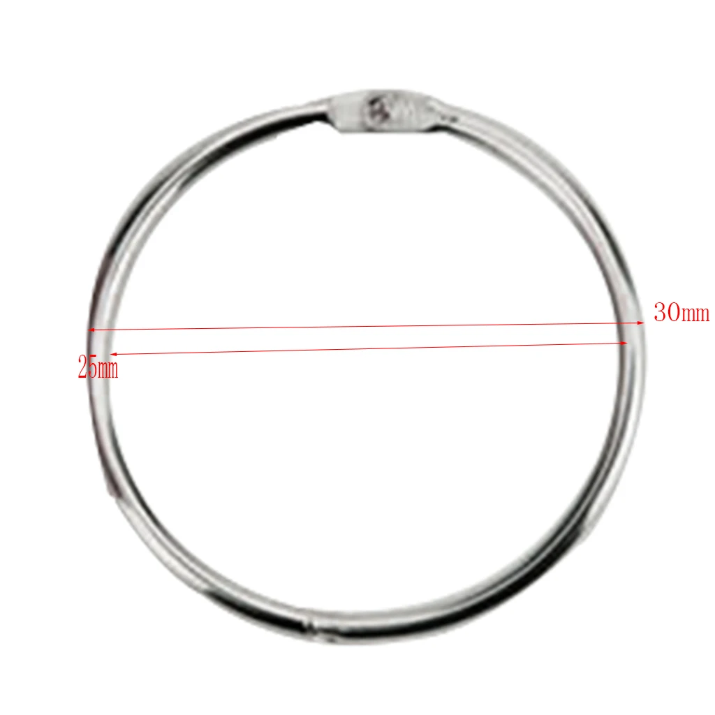 100PCS Nickel-Plated Metal Book Loose Leaf Binder Rings Clip