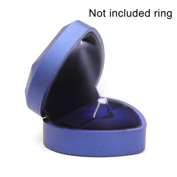

LED Light Wedding Ring Box Holder Marriage Organizer Heart Shape Display Velvet Ring Box Wedding Proposal Jewelry Storage