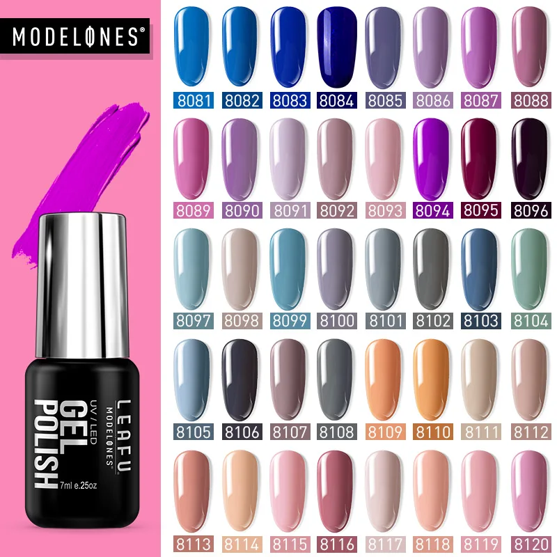  Modelones UV Nail Gel Polish 120 Colors For Choose Coffee UV Nail Polish Lacquer Semi Permanent Bro