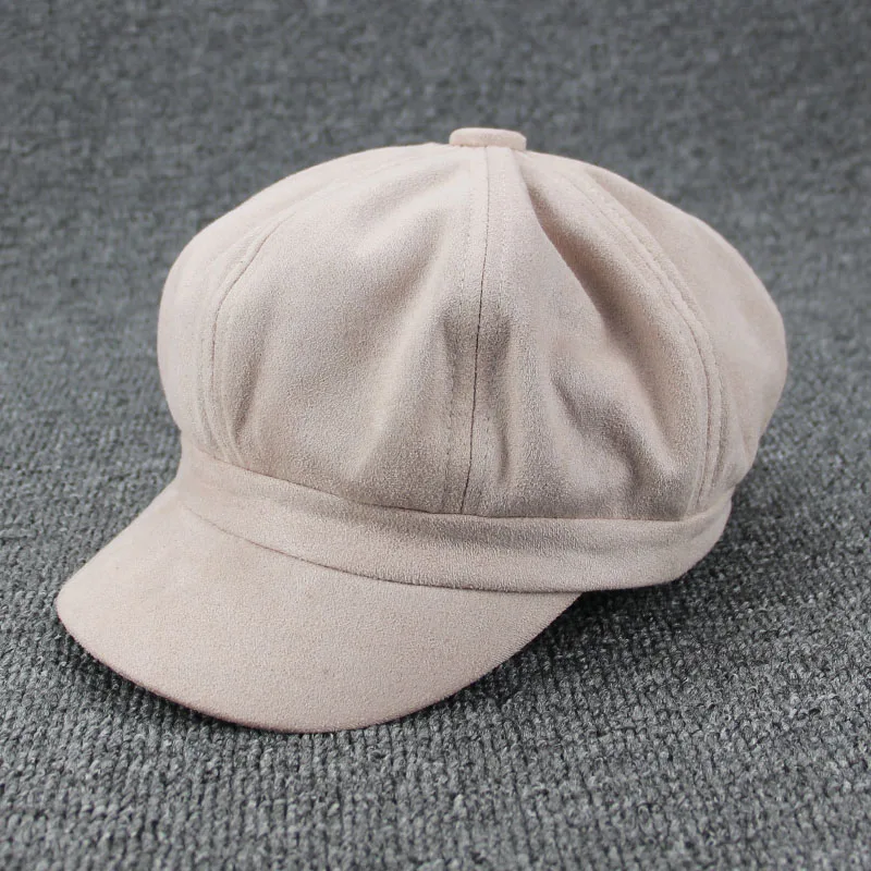 Модная осенне-зимняя женская кепка, восьмиугольная кепка для женщин и мужчин, английский стиль, Ретро Кепка, плоская кепка boina - Цвет: Pink