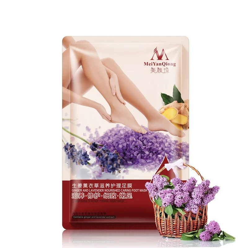 

High Quality Lavender Nourished Caring Foot Mask Remove Dead Skin Foot Mask Peeling Cuticles Heel Feet Exfoliating Sticker M2