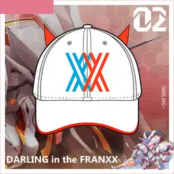 2019 аниме мультфильм Дарлинг в Franxx Zero два 02 косплэй реквизит шапки для женщин мужчин купол кнопки с символами Регулируемый Бейсбол кепки