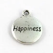 180 шт. Тибетский серебряные круглые счастье прелести A12098