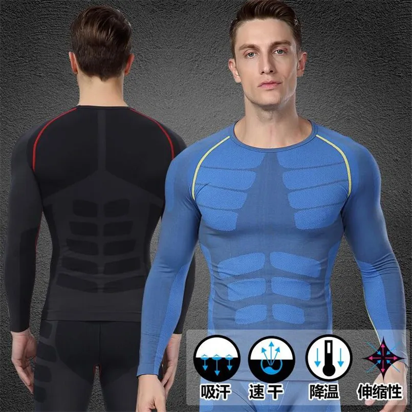 2017 Winter Thermal Underwear Sets Men Brand Quick Dry Anti microbial