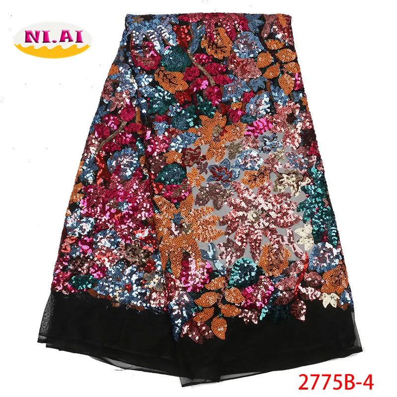 

Colorful Nigeria Lace Fabric, Full Sequin Tull lace,French Lace Materials For Dresses Mr2775b