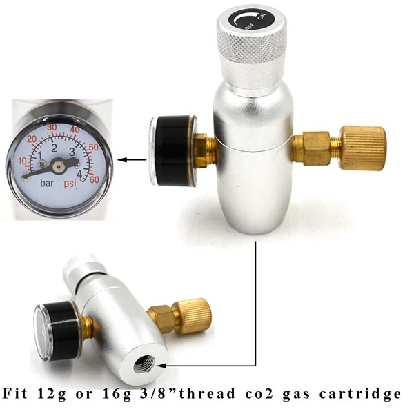 Премиум Регулируемый компактный СО2 инжектор 0-60psi регулируемый портативный СО2 бочонок зарядное устройство - Цвет: Regulator