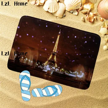 

LzL Home 3D Modern City Scenery Bath Mats 40*60cm 100% Coral Velvet Fabric Memory Foam Bath Mats Bathroom Non-slip Bath Rugs
