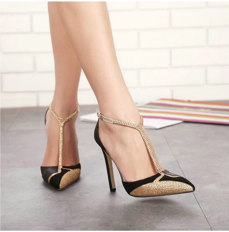 Women's Pumps Shoe Party High Heel Shoes Women White Sexy Heels Rivet Buckle Strap Pumps High Heels Shoes Woman 12 cm Wedding (7)