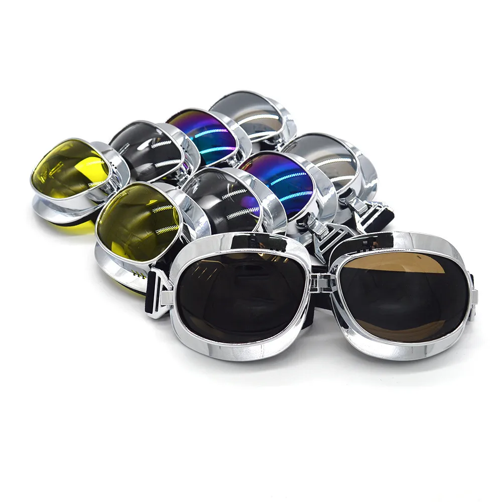 

Mooreaxe Goggles Glasses For Harley Motorcycle Vintage Half Face Jet Helmet Steampunk Pilot Style Glasses Windproof New