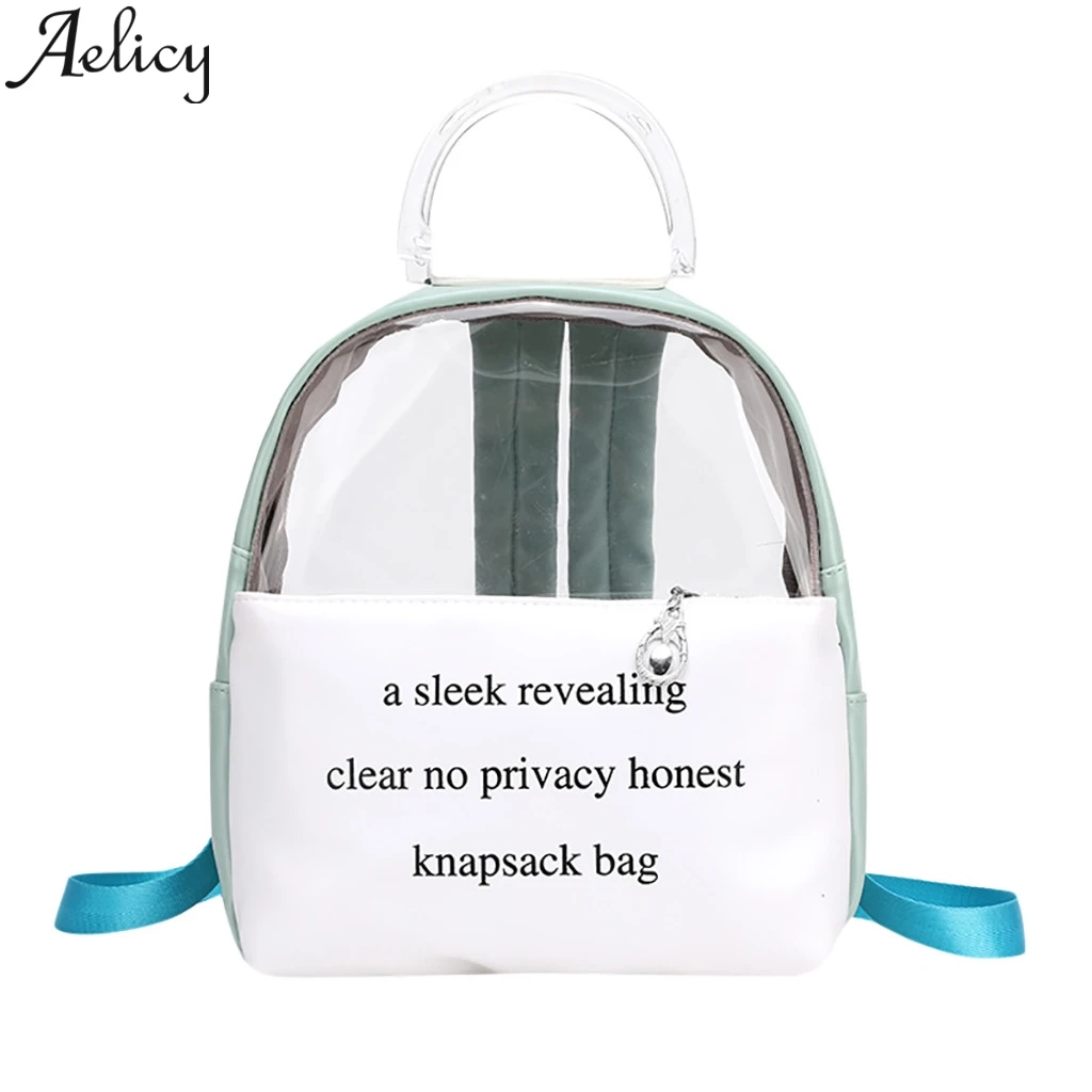 

Aelicy New Designer Ladies Transparent Letter Backpack Ladies Backpack Mini multi-function Small Backpacks