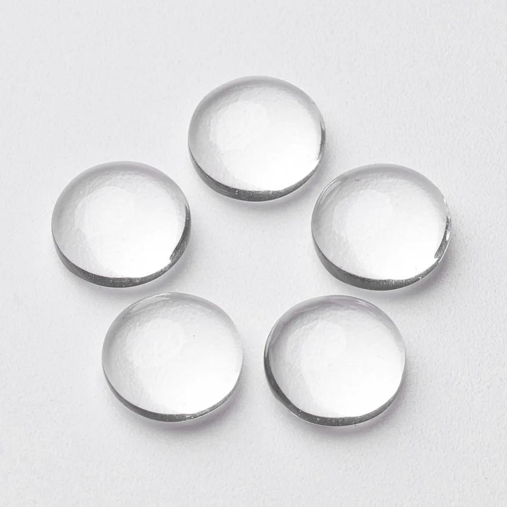 100 Pcs Beautiful Clear Transparent Dome Half Round Glass Cabochons DIY Jewelry