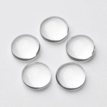 

200pcs 8MM Dome Flat Back Clear Transparent Glass Cabochons, Half Round Circle Pendant Covers, Size: about 8mm in diameter, 3