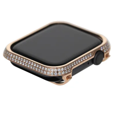 Роскошный высококлассный Алмазный чехол для часов ручной работы, защитный чехол для Apple watch iwatch серии 4123 38 44 мм 40 мм 42 Ремешки для наручных часов - Цвет ремешка: Розовый