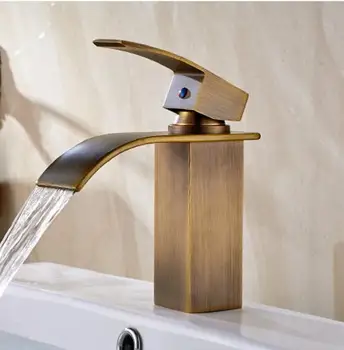 

Antique Bronze/Gold/Black Oil washroom basin faucet waterfall faucet hot & cold water basin mixer sink faucet luxury water tap