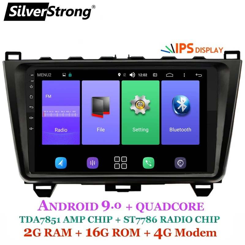 Perfect SilverStrong Android9.0 9inch 4G Car DVD for Mazda 6 Atenza IPS DSP option Android Radio Car Android GPS Stereo Audio(no DVD) 2