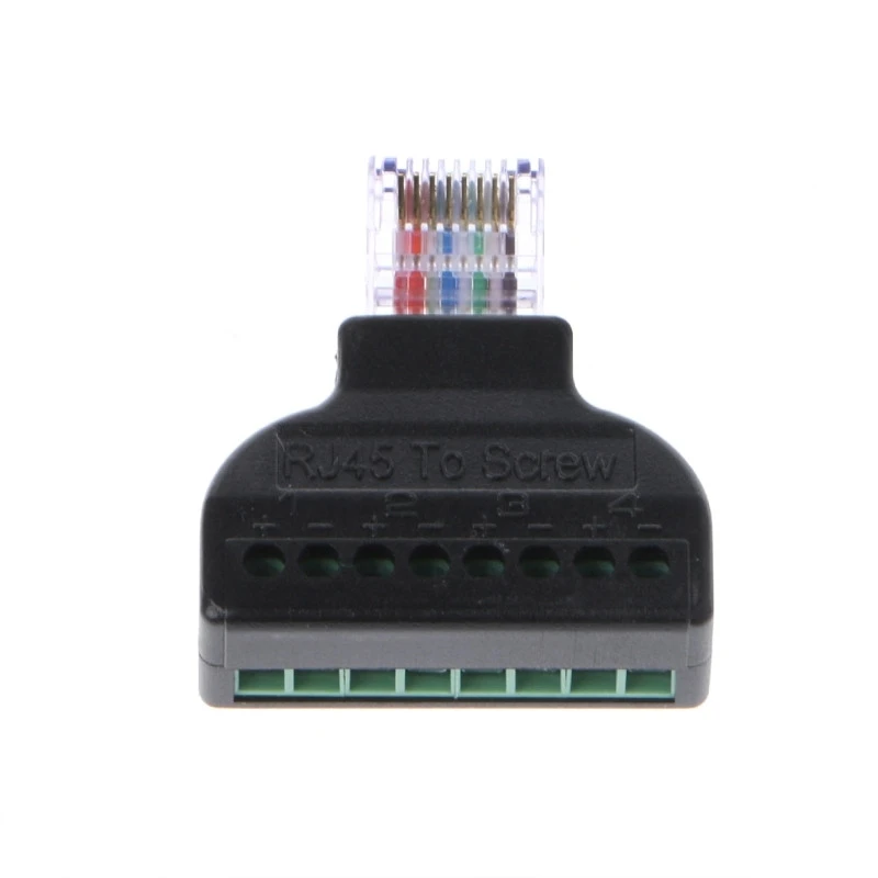 OOTDTY RJ45 Ethernet Мужской до 8 Pin AV терминал винт адаптер Блок преобразователя CCTV