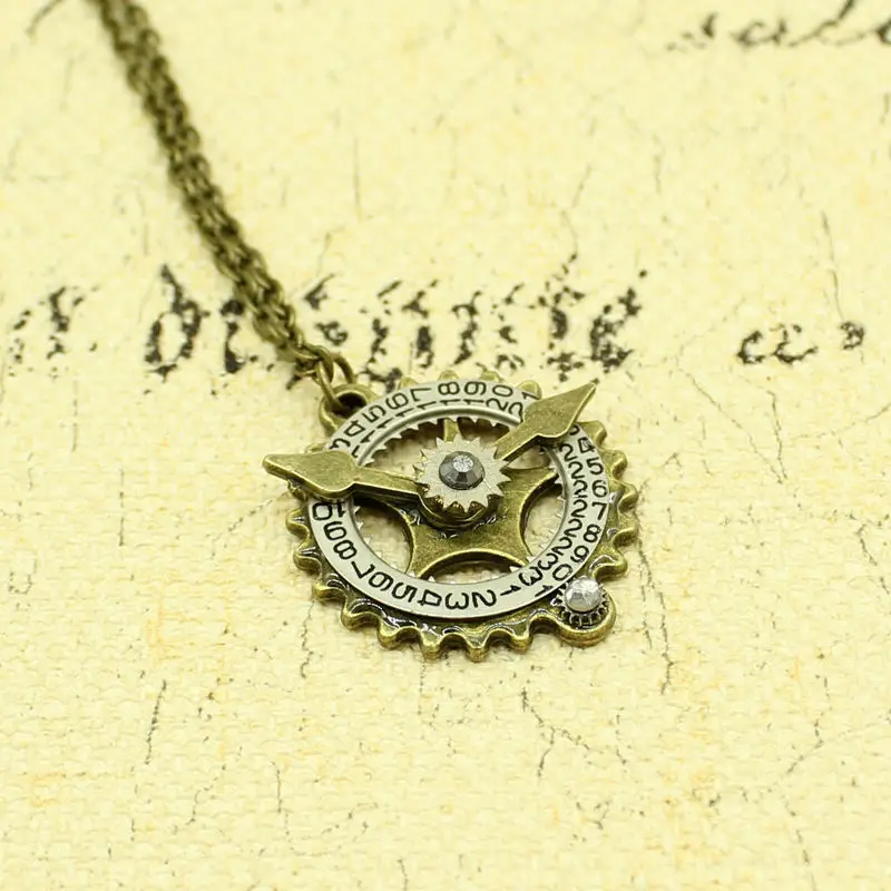 Mens Steampunk Necklace New Customized Gear Pendant Steam Punk Jewelry
