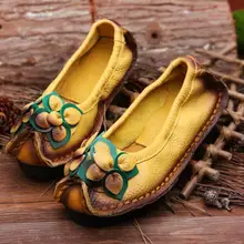 Женские балетки из натуральной кожи женские мокасины приятно Новая мода Повседневное ручной работы цветок Женские туфли-лодочки