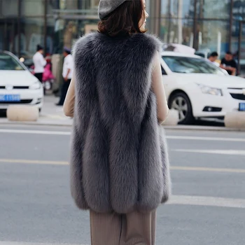 

Winter Warm Vest New Arrival Fashion Women Coat Faux Fur Vest High-Grade Faux Fur Coat Fox Fur Long Vest Plus Size
