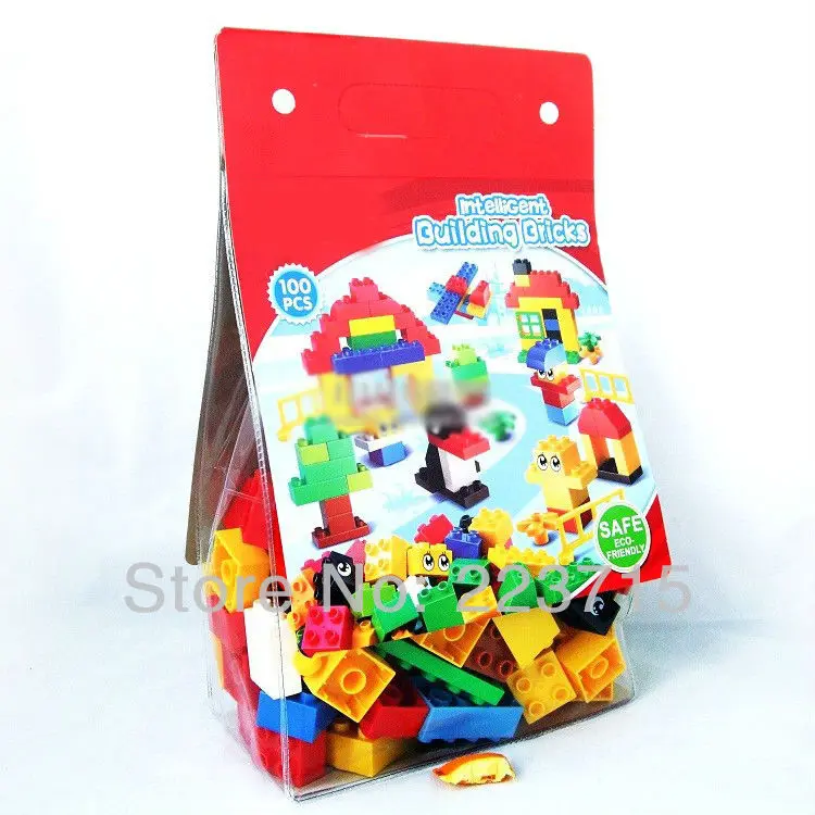 

Children's day *Creative Pack 100 pcs* DIY enlighten block bricks,Compatible With Duplo Assembles Particles