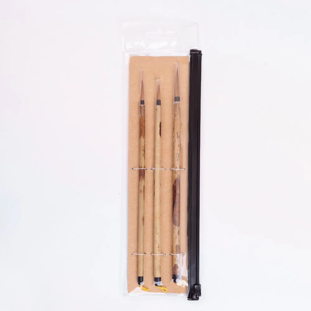 ArtSecret High Quality 3PC/Set BK-02 Art Calligraphy Watercolor Brushes Kolinsky Hair Bamboo Handle Chinese Painting Supplies 5