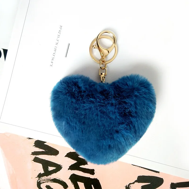 Kawaii Любовь плюшевая мягкая игрушка имитация животного плюшевый брелок женская сумка Подвеска Игрушки для девочек - Цвет: Темно-синий