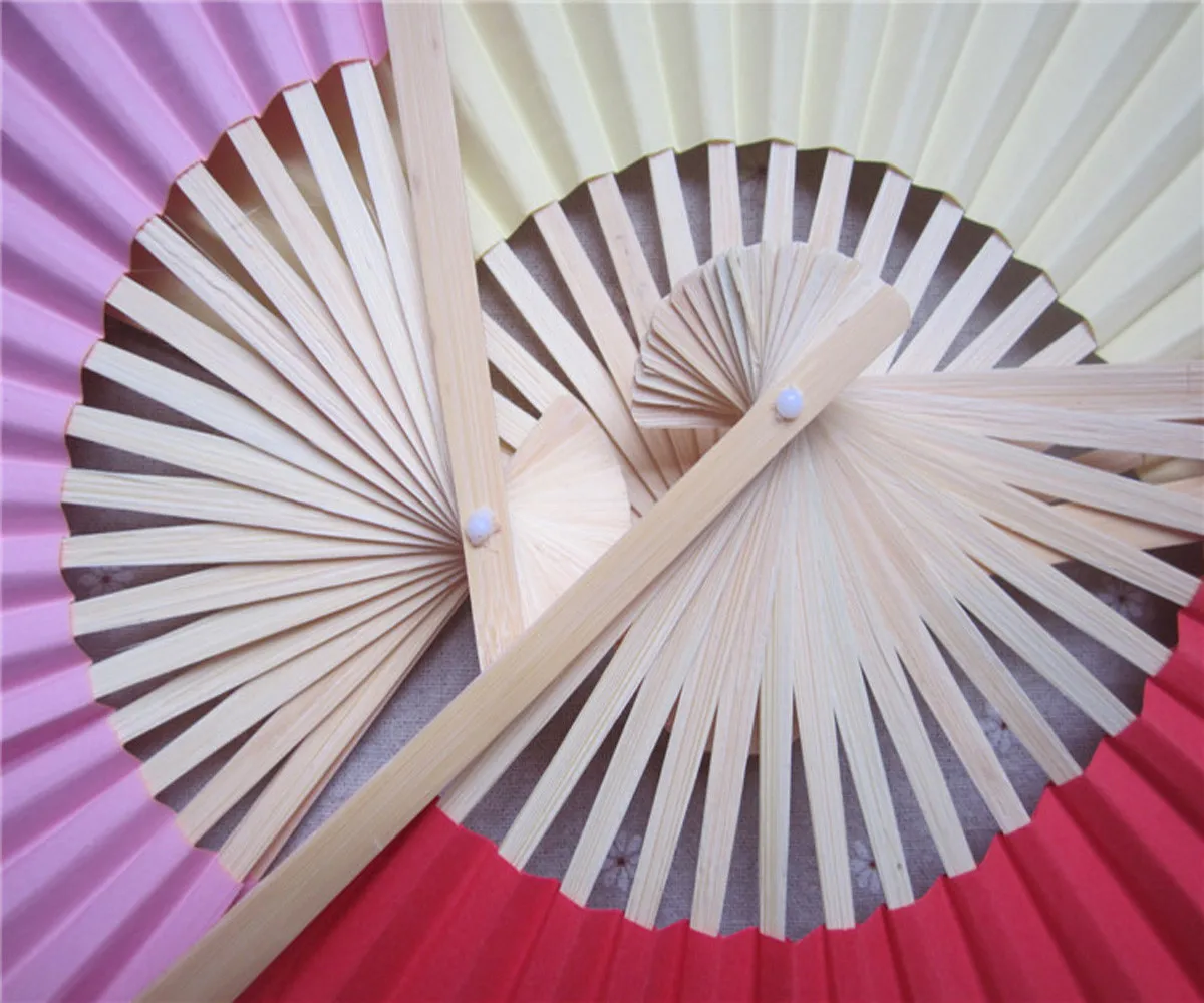 Pattern Chinese Style Hand Held Fan Bamboo Paper Folding Fan Handheld Wedding Hand Fan Cool Bamboo Flower Personalized G613