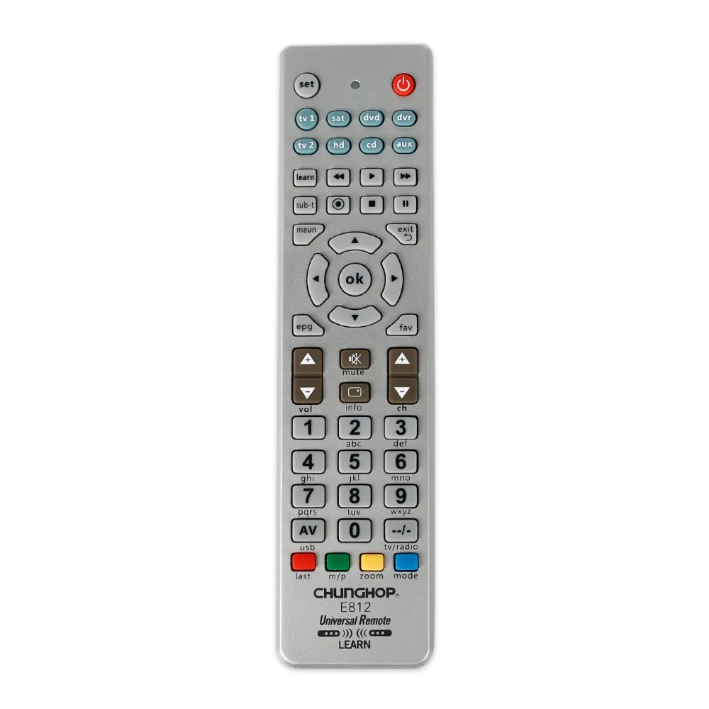 

Combinational remote control learn remote FOR TV SAT DVD CBL DVB-T AUX universal controller with code E812 Chunghop