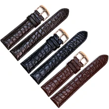 Pesno Superior Alligator Leather Watchband Black Brown Dark Brown Watchstrap 16mm 18mm 19mm 20mm 21mm 22mm 24mm with Round Grain