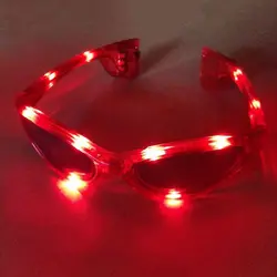 10-светодио дный очки солнцезащитные очки огни вечерние очки карнавальные свет диско, красный