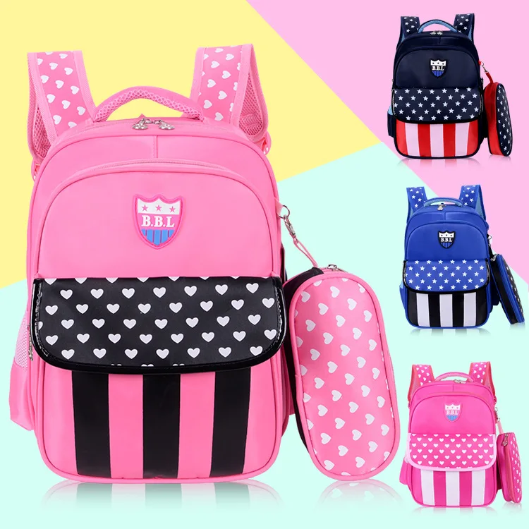 

Kindergarten Primary School Backpack 2018 New Cartoon Kids Schildren's School Bag With Pencil Case For Girls And Boys