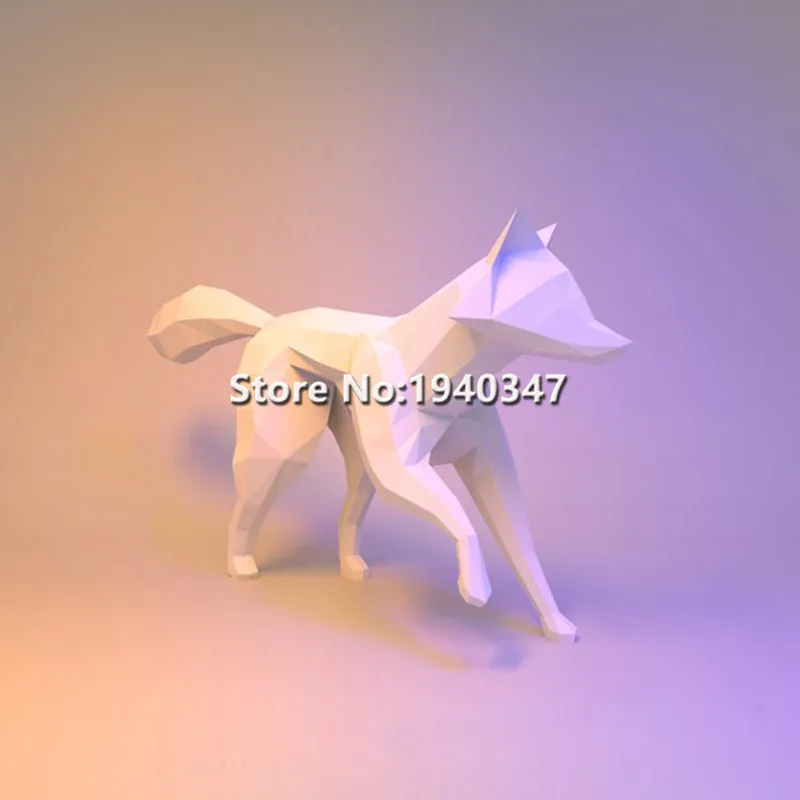 DIY Poly Fox Бумажные модели паззлов, игрушки для дома, ресторанов, баров, водонепроницаемые Обучающие бумажные складные модели для украшения дома