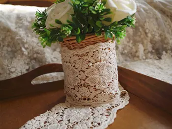 

cream Cotton Lace Trim, vintage lace trim, cotton trim lace 10yards