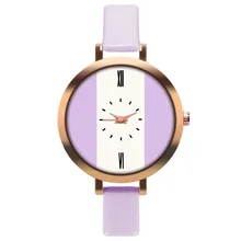 High Quality Fashion Leather Strap 3-Color Stitching Women Watch Casual Quartz Wrist Watch Women Dress Ladies Luxury Watches