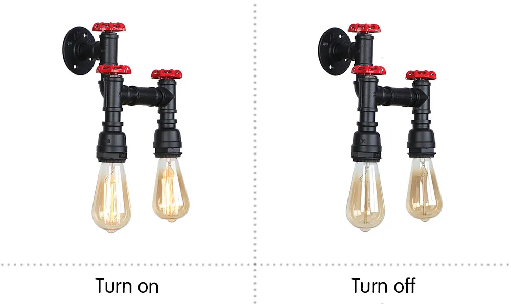 Декор клапана винтажный настенный светильник Лофт промышленный настенный светильник светодиодный Железный водопровод Эдисон Настенный
